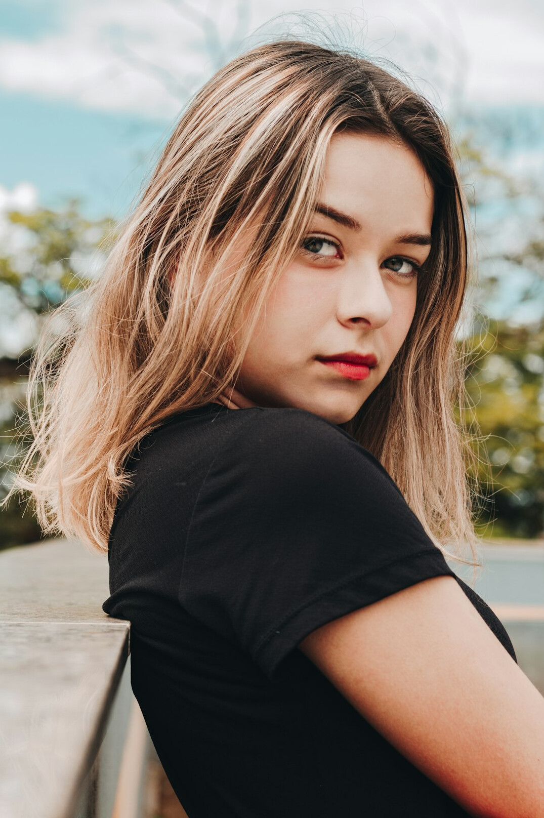 Portrait of a young woman with light hair